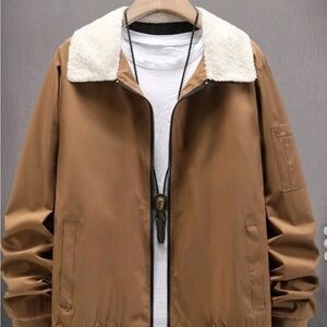 Men’s Borg Collar SHEIN Zip Jacket